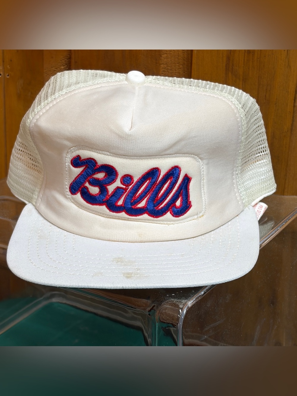 Vintage New Era Buffalo Bills Trucker Hat Snapback Mesh Cap Made in USA Pro
